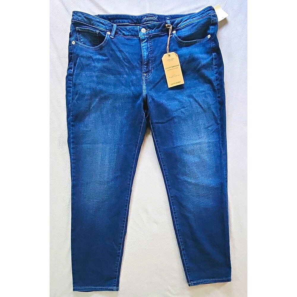 Lucky Brand Women's Skinny Jeans Dark Wash Blue Denim Stretch Mid Rise 20W